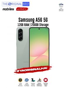 Samsung A56 5G - 12GB RAM - 256GB Storage - PTA Approved - 1 Year Warranty - Olive - The Original Bro Mobiles - TOB40